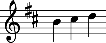 <<

\transpose c d {  \relative c' { \key c \major \time 4/4 \omit Staff.TimeSignature a' b c }  }
>>