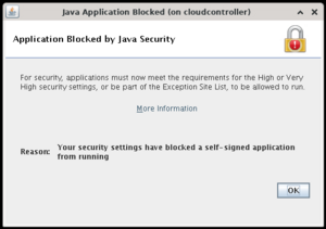 Java application blocked